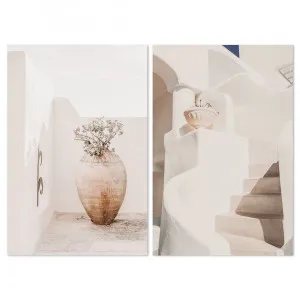 Handmade Pot And Plant, Santorini Architecture, Set Of 2 by Gioia Wall Art, a Prints for sale on Style Sourcebook