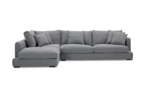 Long Beach Coastal Left-Hand Corner Sofa, Dark Grey, by Lounge Lovers by Lounge Lovers, a Sofas for sale on Style Sourcebook