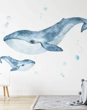 Whales & Bubbles Decal Set by oliveetoriel.com, a Kids Stickers & Decals for sale on Style Sourcebook