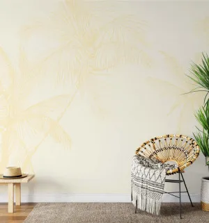 The Palms Wallpaper In Lemon by oliveetoriel.com, a Wallpaper for sale on Style Sourcebook
