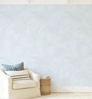 Coastal Luxe Palms Wallpaper | Duck Egg Blue by oliveetoriel.com, a Wallpaper for sale on Style Sourcebook