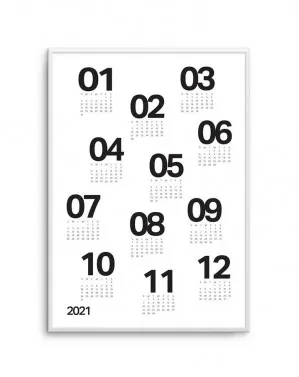 2021 Scatter Calendar | White by oliveetoriel.com, a Prints for sale on Style Sourcebook