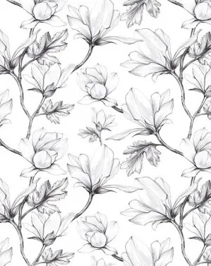 Magnolia Sketch Wallpaper by oliveetoriel.com, a Wallpaper for sale on Style Sourcebook