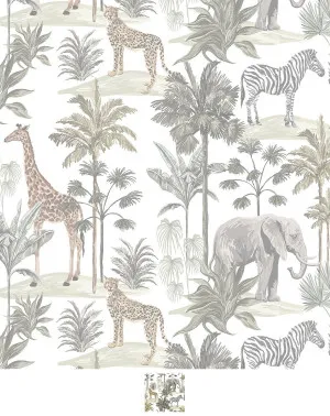 African Adventure Wallpaper | 2 Colour Options by oliveetoriel.com, a Wallpaper for sale on Style Sourcebook