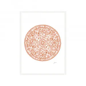 Sahara Mandala in Sandstone Wall Art | FRAMED White Boxed Frame A3 (29.7cm x 42cm) by Luxe Mirrors, a Artwork & Wall Decor for sale on Style Sourcebook