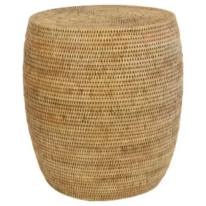 Savannah Rattan Drum Side Table, Natural by COJO Home, a Side Table for sale on Style Sourcebook