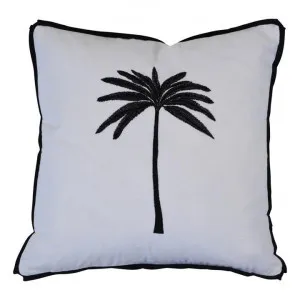 Ibiza Embroidered Cotton Scatter Cushion Cover, White / Black by COJO Home, a Cushions, Decorative Pillows for sale on Style Sourcebook