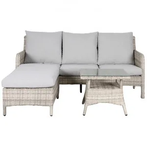 Eglinton 3 Piece Resin Wicker Outdoor Corner Sofa & Side Table Set by Dodicci, a Outdoor Sofas for sale on Style Sourcebook