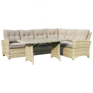 Charbray Resin Wicker Outdoor Corner Sofa Set, 5 Seater with Table by Dodicci, a Outdoor Sofas for sale on Style Sourcebook