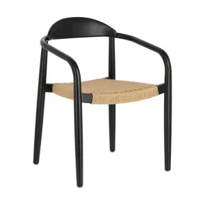 Galton Eucalyptus Timber Dining Armchair with Cord Seat, Black / Natural by El Diseno, a Dining Chairs for sale on Style Sourcebook