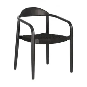 Galton Eucalyptus Timber Dining Armchair with Rope Seat, Black by El Diseno, a Dining Chairs for sale on Style Sourcebook