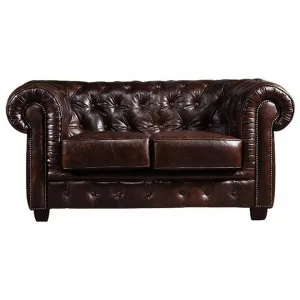 Weles Leather Chesterfield Sofa, 2 Seater, Antique Brown by MY Room, a Sofas for sale on Style Sourcebook
