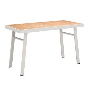 Indosoul St Lucia Teak Timber & Metal Outdoor Bar Table, 180cm, White by Indosoul, a Tables for sale on Style Sourcebook