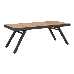 Indosoul St Lucia Teak Timber & Metal Outdoor Dining Table, 200cm, Charcoal by Indosoul, a Tables for sale on Style Sourcebook