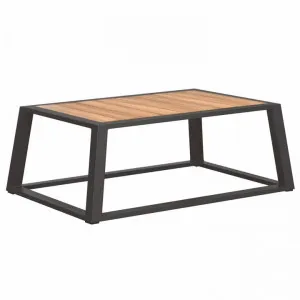 Indosoul St Lucia Teak Timber & Metal Outdoor Coffee Table, 110cm, Charcoal by Indosoul, a Tables for sale on Style Sourcebook