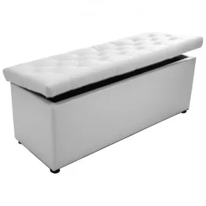 Bocka PU Leather Storage Ottoman, White by MY Room, a Ottomans for sale on Style Sourcebook