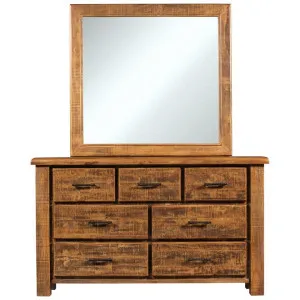 Rotorua New Zealand Pine Timber 7 Drawer Dresser with Mirror by Rivendell Furniture, a Dressers & Chests of Drawers for sale on Style Sourcebook