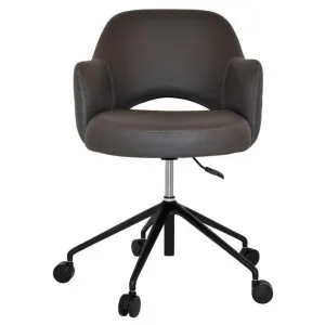 Albury Commercial Grade Pelle / Benito Fabric Gas Lift Office Armchair, V2, Java / Black by Eagle Furn, a Chairs for sale on Style Sourcebook