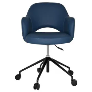 Albury Commercial Grade Vinyl Gas Lift Office Armchair, V2, Blue / Black by Eagle Furn, a Chairs for sale on Style Sourcebook