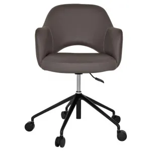 Albury Commercial Grade Vinyl Gas Lift Office Armchair, V2, Charcoal / Black by Eagle Furn, a Chairs for sale on Style Sourcebook