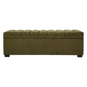 Soho Velvet Fabric Storage Ottoman Bench / Blanket Box, Olive by Cozy Lighting & Living, a Ottomans for sale on Style Sourcebook