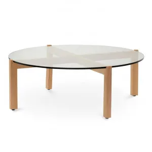Turton Glass Topped Round Coffee Table, 103cm, Natural by Conception Living, a Coffee Table for sale on Style Sourcebook