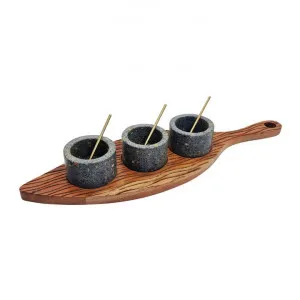 Terra Terrazzo & Acacia Timber Condiment Bowl Set by A.Ross Living, a Bowls for sale on Style Sourcebook