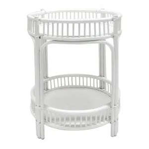 Hawthorne Bamboo Rattan Side table, White by Searles, a Side Table for sale on Style Sourcebook