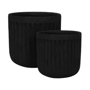 Alpers 2 Piece Magnesia Planter Set, Black by Florabelle, a Plant Holders for sale on Style Sourcebook