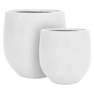 Luna 2 Piece Magnesia Planter Set, Medium, Off White by Florabelle, a Plant Holders for sale on Style Sourcebook