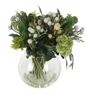 Rosnay Artificial Berry Arrangement in Glass Vase by Florabelle, a Plants for sale on Style Sourcebook