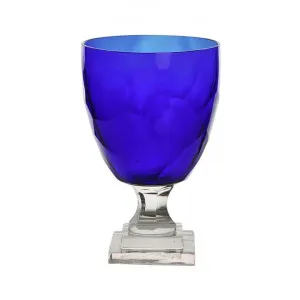 Slyce Rough Glass Goblet, Medium, Sapphire / Clear by Florabelle, a Vases & Jars for sale on Style Sourcebook