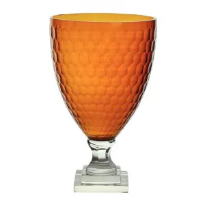 Hunter Honeycomb Glass Goblet, Amber / Clear by Florabelle, a Vases & Jars for sale on Style Sourcebook