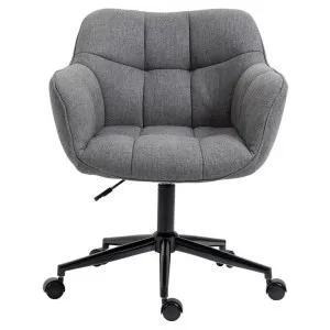 Horae Fabric Gas Lift Office Armchair, Grey by Charming Living, a Chairs for sale on Style Sourcebook