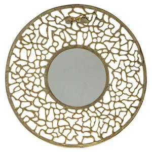 Villanova Metal Frame Round Wall Mirror, 80cm, Gold by Casa Bella, a Mirrors for sale on Style Sourcebook