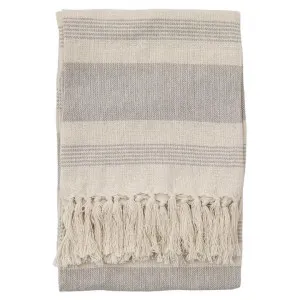 Boscombe Organic Cotton Stripe Throw, 130x170cm, Taupe by Casa Bella, a Throws for sale on Style Sourcebook