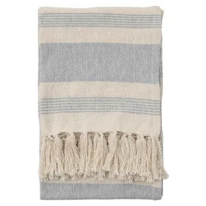 Boscombe Organic Cotton Stripe Throw, 130x170cm, Grey by Casa Bella, a Throws for sale on Style Sourcebook