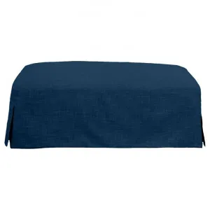 Kentlyn Fabric Slipcovered Ottoman, Navy by Chateau Legende, a Ottomans for sale on Style Sourcebook