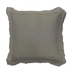 Emilie Linen Euro Pillowcase, Set of 2, Fog by Provencal Treasures, a Cushions, Decorative Pillows for sale on Style Sourcebook