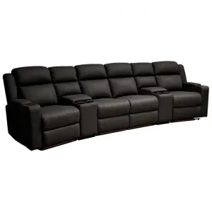Picton Rhino Suede Fabric Electric Recliner Sofa, 4 Seater, Black by Dodicci, a Sofas for sale on Style Sourcebook