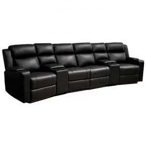 Picton Leather Electric Recliner Sofa, 4 Seater, Black by Dodicci, a Sofas for sale on Style Sourcebook