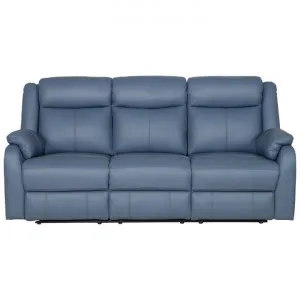 Buena Leather Electric Recliner Lounge, 3 Seater, Blue by Dodicci, a Sofas for sale on Style Sourcebook