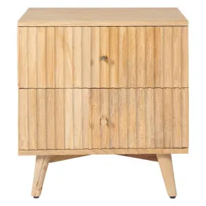Ariton Mango Wood 2 Drawer Bedside Table by Dodicci, a Bedside Tables for sale on Style Sourcebook