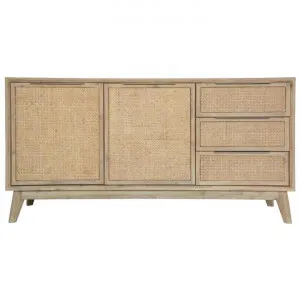 Andros Acacia Timber & Rattan 2 Door 3 Drawer Buffet Table, 160cm by Dodicci, a Sideboards, Buffets & Trolleys for sale on Style Sourcebook