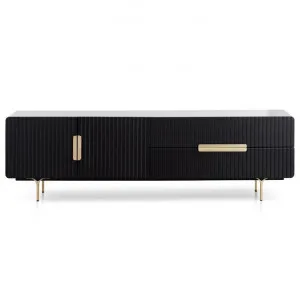 Doyles 2 Door 2 Drawer TV Unit, 180cm, Black / Brass by Conception Living, a Entertainment Units & TV Stands for sale on Style Sourcebook