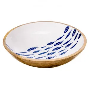 Atlantic Fish Enamelled Mango Wood Bowl, Medium by Casa Uno, a Bowls for sale on Style Sourcebook