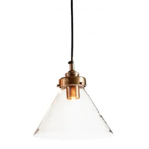 Franklin Glass Pendant Light, Antique Brass by Emac & Lawton, a Pendant Lighting for sale on Style Sourcebook