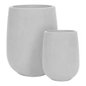 Luna 2 Piece Magnesia Planter Set, Off White by Florabelle, a Plant Holders for sale on Style Sourcebook