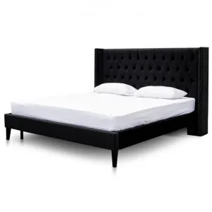 Carolina King Bed Frame - Black Velvet by Interior Secrets - AfterPay Available by Interior Secrets, a Beds & Bed Frames for sale on Style Sourcebook