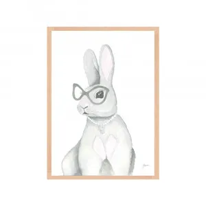 Frankie the Fancy Bunny Rabbit Fine Art Print | FRAMED Tasmanian Oak Boxed Frame A3 (29.7cm x 42cm) by Luxe Mirrors, a Artwork & Wall Decor for sale on Style Sourcebook